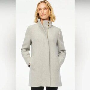 NEW J.Crew Button Neck City Coat in Heather Dusk, Size 6